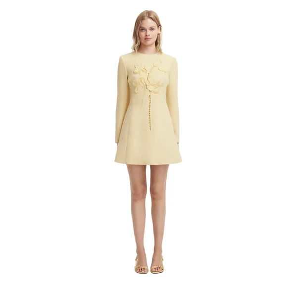 Aliza Appliqué Tweed Mini Dress