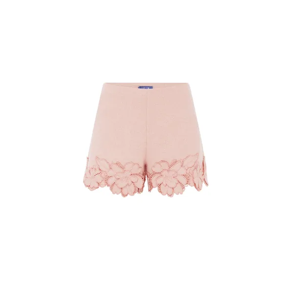 Belle Appliqué Tweed Shorts in Dusty Pink