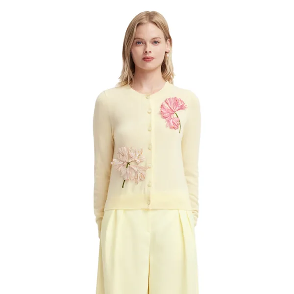 Claire Appliqué Cashmere Blend Cardigan