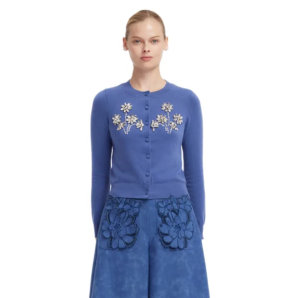Claire Embellished Cashmere Blend Cardigan