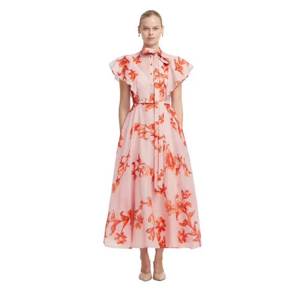 Elsie Flutter Sleeve Midi Dress