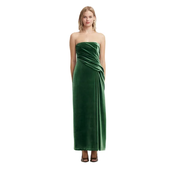 Florence Velvet Ruffled Maxi Dress
