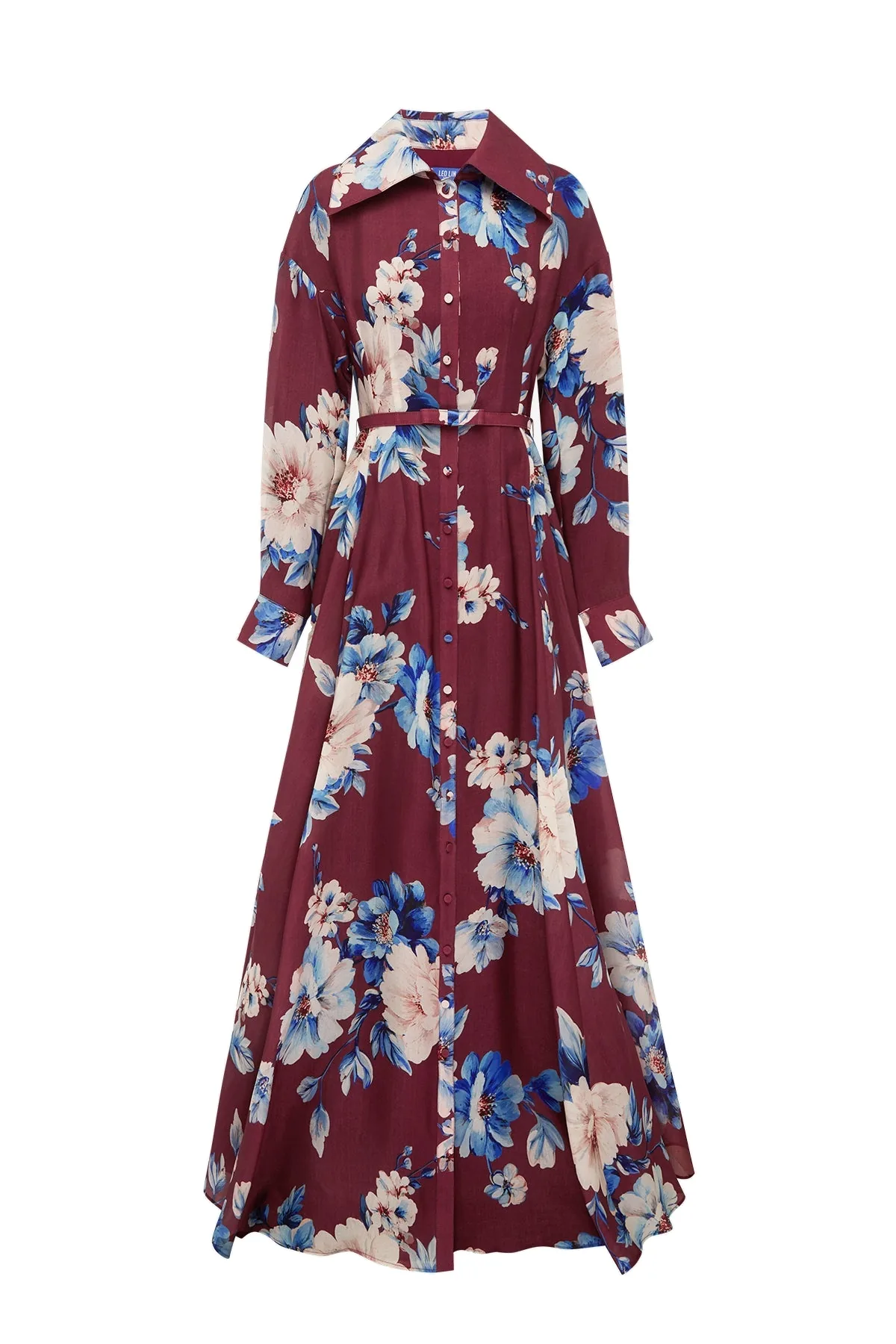 Josephine Silk Gown in Cosmos Print