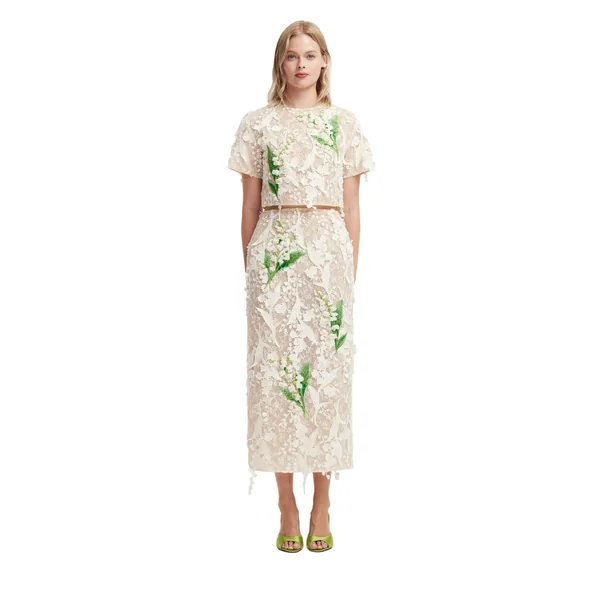Kyra Embellished Lace Maxi Skirt
