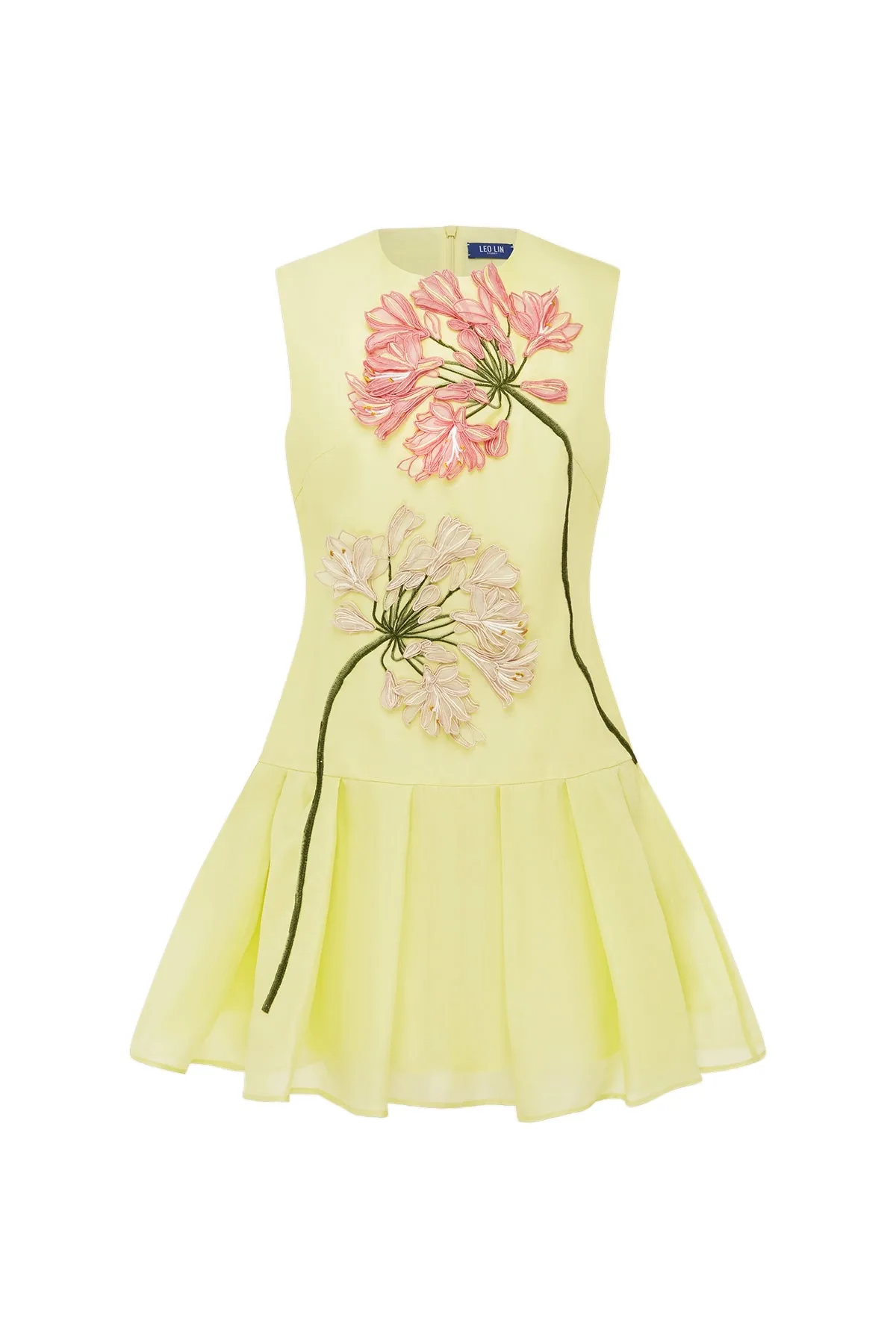 Petra Appliqué Mini Dress in Agapanthus Print