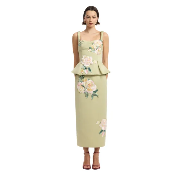 Quinn Embroidered Midi Skirt