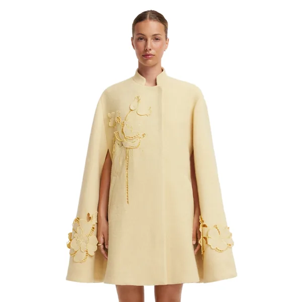 Sloane Appliqué Tweed Cape Jacket