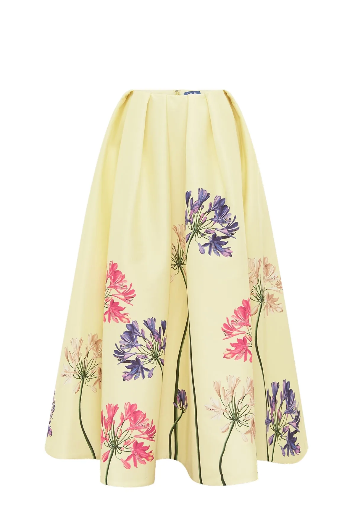 Victoria Puff Maxi Skirt in Agapanthus Print