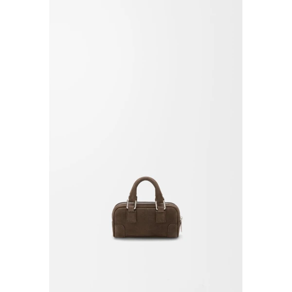 Loewe Amazona Nano in nubuck, Tundra | Clutch Bags | Luxury Shoes 