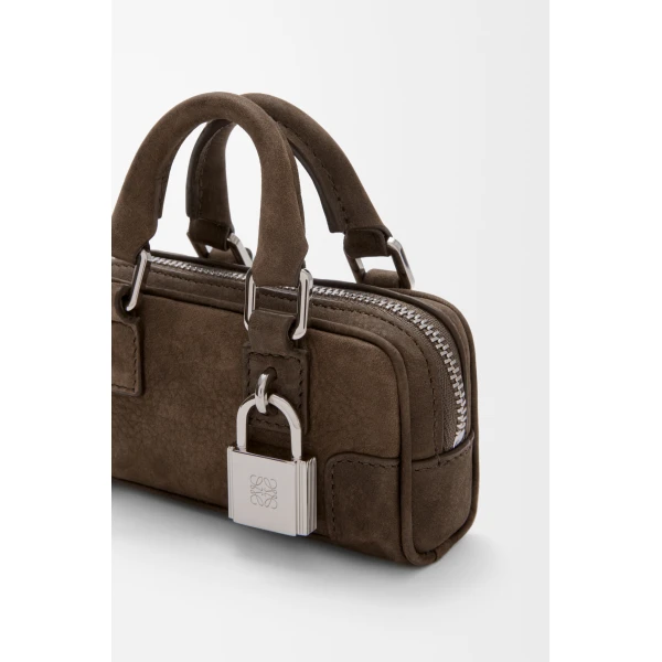 Loewe Amazona Nano in nubuck, Tundra | Clutch Bags | Luxury Shoes 