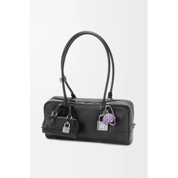 Loewe Amazona Nano in shiny calfskin, Black | Clutch Bags | Luxury Shoes 