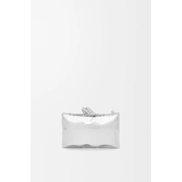 Loewe Blown minaudiere in brass and enamel, Silver/Blue | Mini Bags | Luxury Shoes 