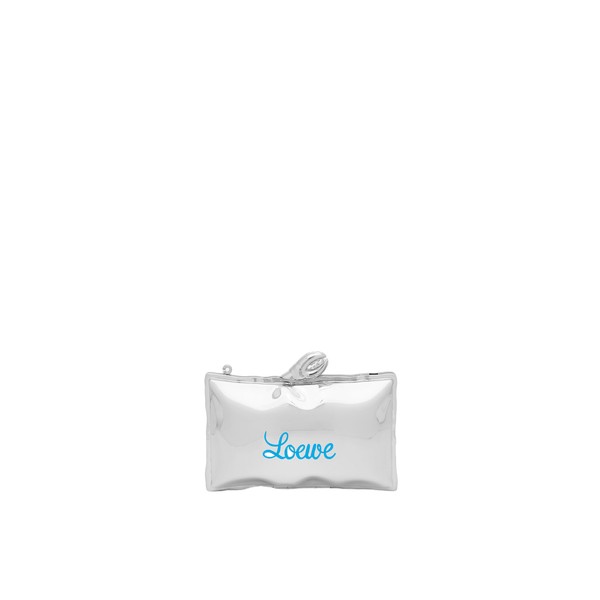 Loewe Blown minaudiere in brass and enamel, Silver/Blue | Mini Bags | Luxury Shoes 