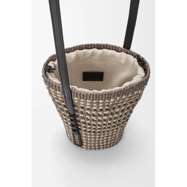 Loewe Braid pocket in iraca palm and calfskin, Khaki/Natural | Clutch Bags | Luxury Shoes 