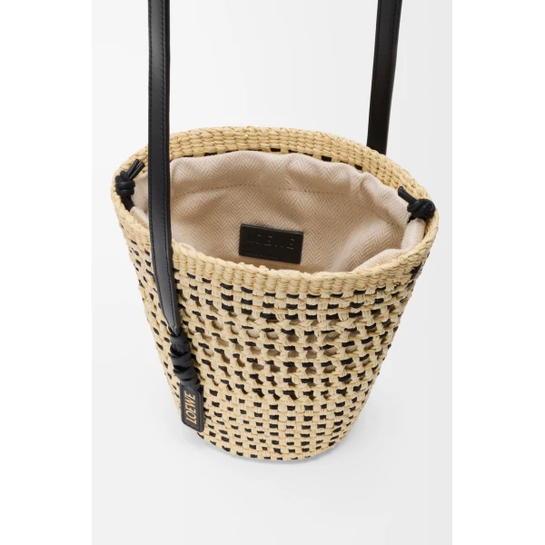 Loewe Braid pocket in iraca palm and calfskin, Natural/Black | Clutch Bags | Luxury Shoes 