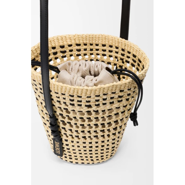 Loewe Braid pocket in iraca palm and calfskin, Natural/Black | Clutch Bags | Luxury Shoes 