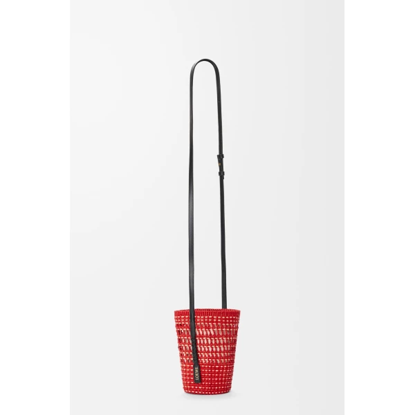Loewe Braid pocket in iraca palm and calfskin, Red/Natural | Clutch Bags | Luxury Shoes 