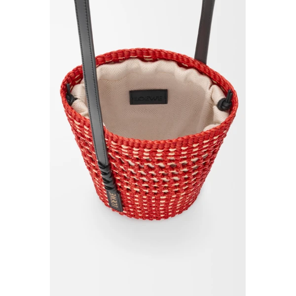 Loewe Braid pocket in iraca palm and calfskin, Red/Natural | Clutch Bags | Luxury Shoes 