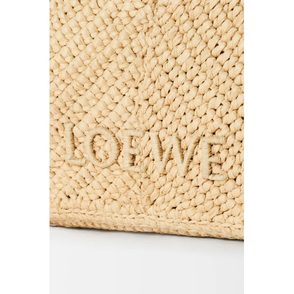 Loewe Cala mini bag in classic calfskin and raffia, Natural/Black | Totes & Top-Handle Bags | Luxury Shoes 