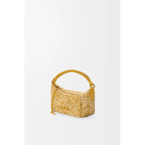 Loewe Cala mini bag in melange raffia, Mustard | Totes & Top-Handle Bags | Luxury Shoes 