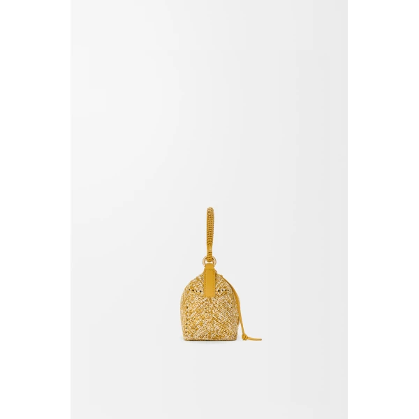Loewe Cala mini bag in melange raffia, Mustard | Totes & Top-Handle Bags | Luxury Shoes 