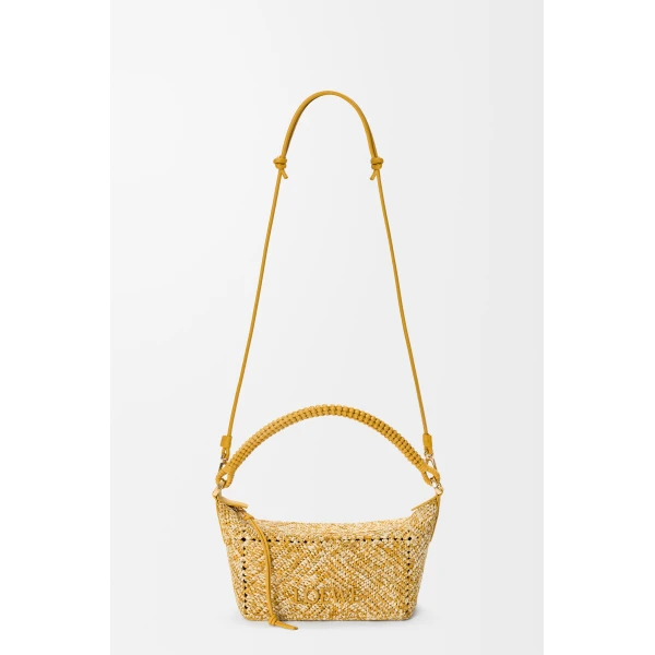 Loewe Cala mini bag in melange raffia, Mustard | Totes & Top-Handle Bags | Luxury Shoes 