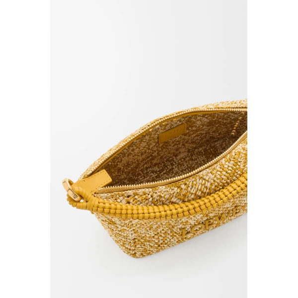 Loewe Cala mini bag in melange raffia, Mustard | Totes & Top-Handle Bags | Luxury Shoes 