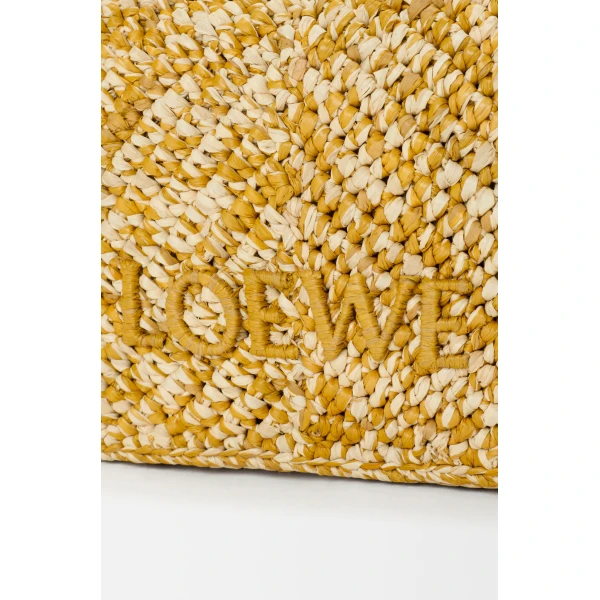 Loewe Cala mini bag in melange raffia, Mustard | Totes & Top-Handle Bags | Luxury Shoes 