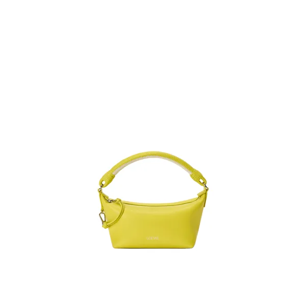 Cala mini bag in mellow nappa lambskin, Lemon/Soft White