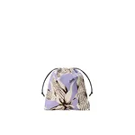 Loewe Corn small drawstring pouch in canvas, White/Lilac | Clutch Bags | Luxury Shoes 