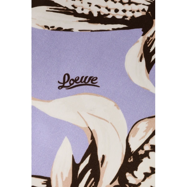 Loewe Corn small drawstring pouch in canvas, White/Lilac | Clutch Bags | Luxury Shoes 