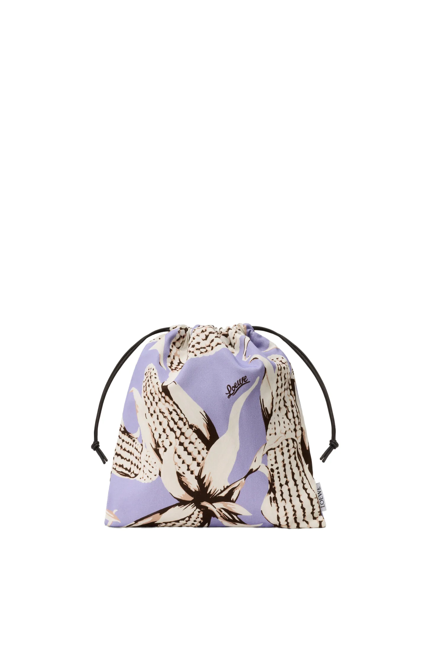 Loewe Corn small drawstring pouch in canvas, White/Lilac | Clutch Bags | Luxury Shoes Loewe Corn small drawstring pouch in canvas, White/Lilac | Clutch Bags | Luxury Shoes