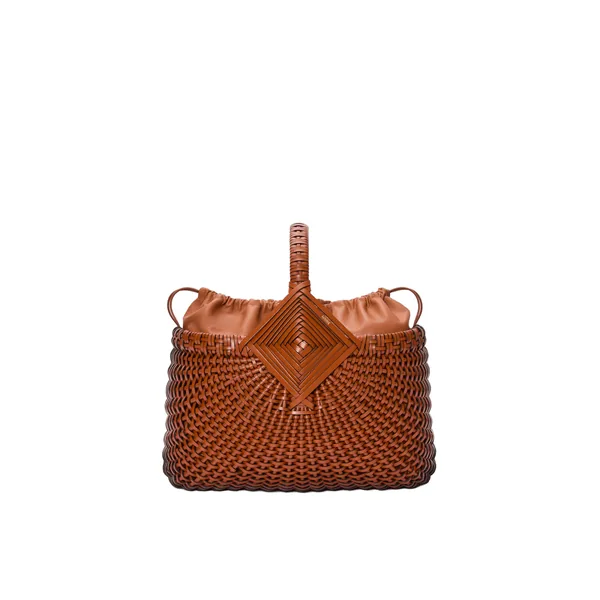 Diamond Square Basket in calfskin, Tan