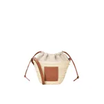 Loewe Drawstring bucket in palm leaf and calfskin, Natural/Tan | Totes & Top-Handle Bags | Luxury Shoes 