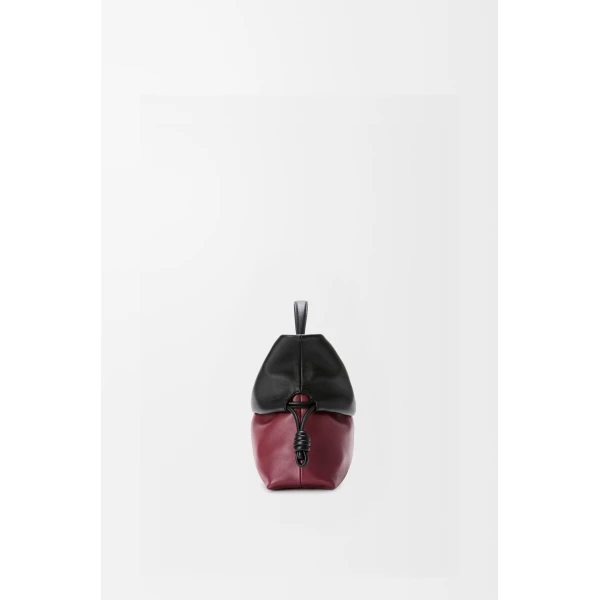 Loewe Flamenco Rolled bag in bicolour mellow nappa lambskin, Black/Copper Red | Shoulder & Crossbody Bags | Luxury Shoes 