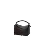 Loewe Fringe small Puzzle bag in classic calfskin, Black/Dark Chestnut | Shoulder & Crossbody Bags | Luxury Shoes Loewe Fringe small Puzzle bag in classic calfskin, Black/Dark Chestnut | Shoulder & Crossbody Bags | Luxury Shoes