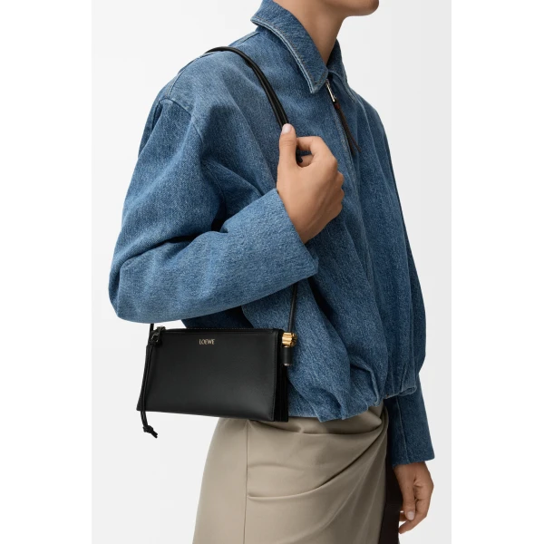 Loewe Joya pouch in nappa calfskin, Black | Clutch Bags | Luxury Shoes 
