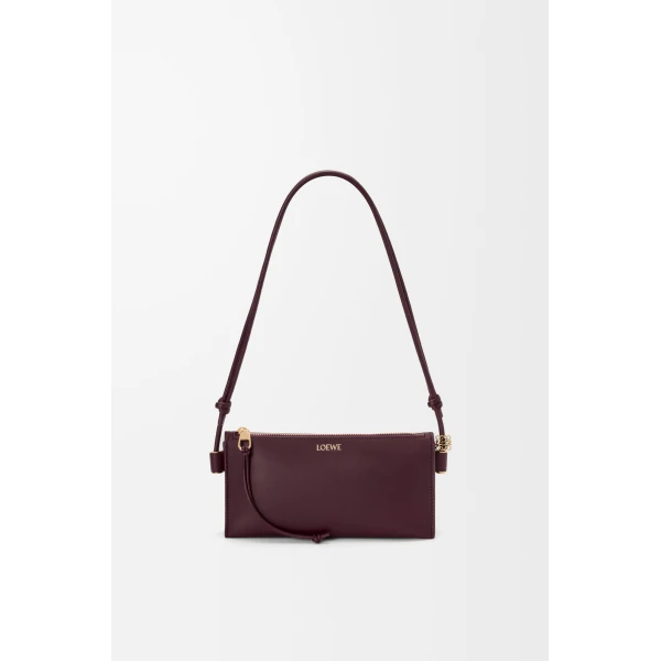 Loewe Joya pouch in nappa calfskin, Dark Burgundy | Clutch Bags | Luxury Shoes 