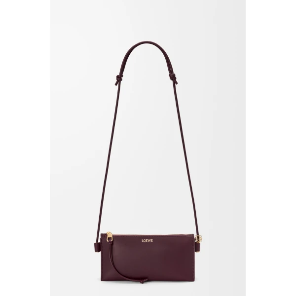 Loewe Joya pouch in nappa calfskin, Dark Burgundy | Clutch Bags | Luxury Shoes 