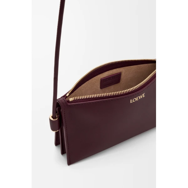 Loewe Joya pouch in nappa calfskin, Dark Burgundy | Clutch Bags | Luxury Shoes 