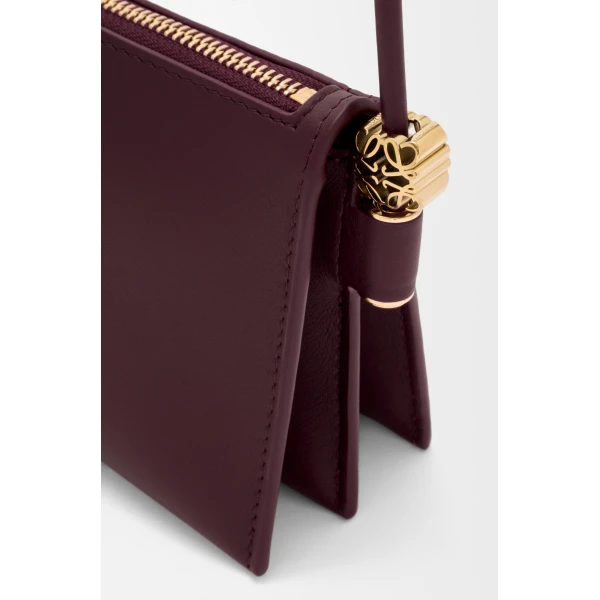Loewe Joya pouch in nappa calfskin, Dark Burgundy | Clutch Bags | Luxury Shoes 