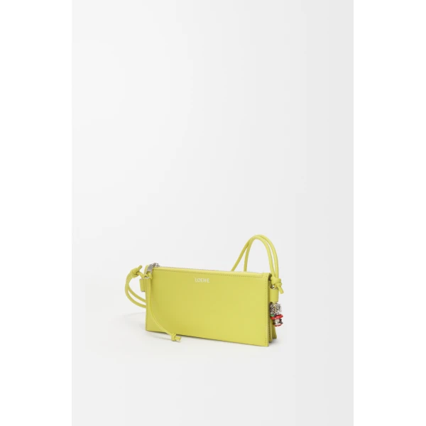 Loewe Joya pouch in nappa calfskin, Lemon | Clutch Bags | Luxury Shoes 