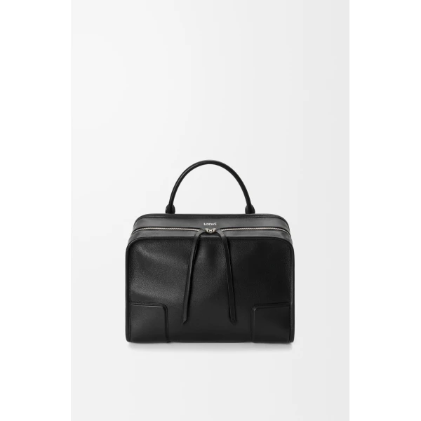 Loewe Large Amazona 180 Lazy Dog bag in buffalino leather, Black/Yellow | Totes & Top-Handle Bags | Luxury Shoes 