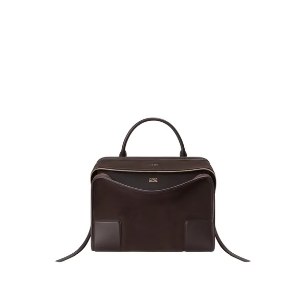 Loewe Large Amazona 180 bag in suede, Dark Chestnut | Totes & Top-Handle Bags | Luxury Shoes 