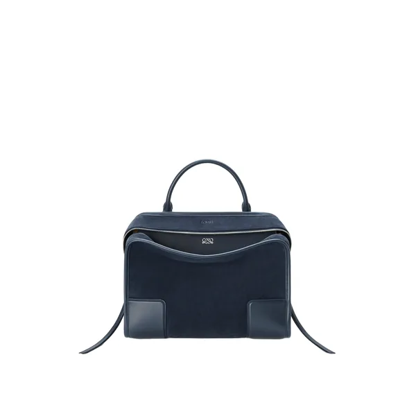 Large Amazona 180 bag in suede, Deep Navy
