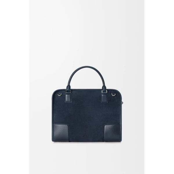 Loewe Large Amazona 180 bag in suede, Deep Navy | Totes & Top-Handle Bags | Luxury Shoes 