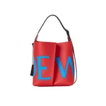 Loewe Large Bilbao bucket Oversized Logo in smooth calfskin, Red/Blue | Bucket Bags | Luxury Shoes 