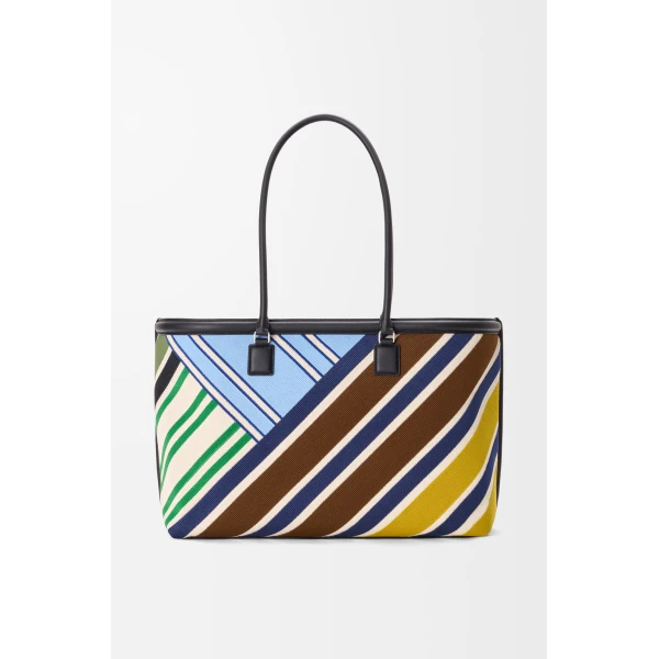 Loewe Large Verano tote in embroidered canvas, Ecru/Multicolor | Totes & Top-Handle Bags | Luxury Shoes 