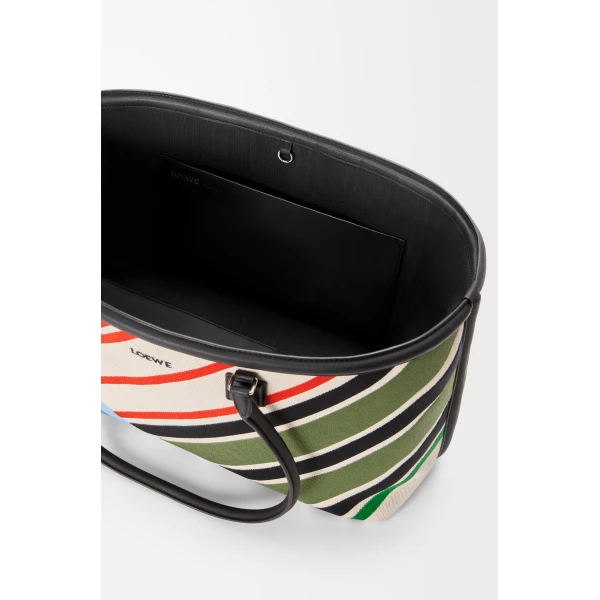 Loewe Large Verano tote in embroidered canvas, Ecru/Multicolor | Totes & Top-Handle Bags | Luxury Shoes 
