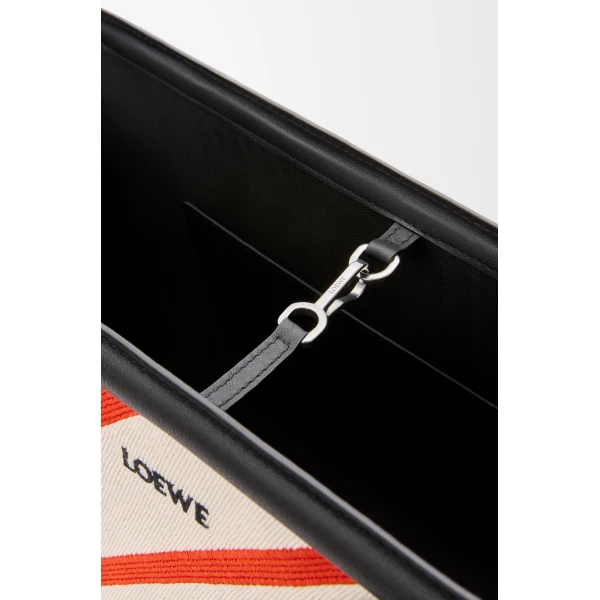 Loewe Large Verano tote in embroidered canvas, Ecru/Multicolor | Totes & Top-Handle Bags | Luxury Shoes 